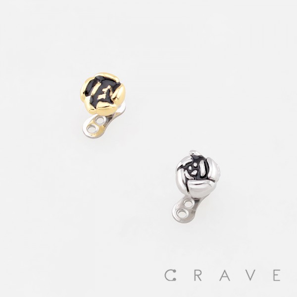3D ROSE FLOWER DERMAL SET 316L SURGICAL STEEL